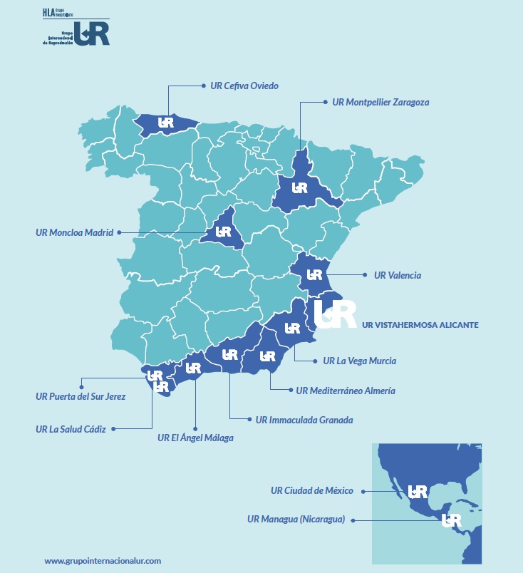 Mapa de clínicas UR en España